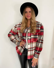 Lade das Bild in den Galerie-Viewer, Hemdjacke mit Karomuster, rot