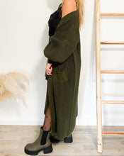 Lade das Bild in den Galerie-Viewer, Maxistrickjacke, khaki