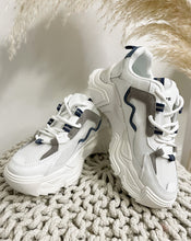 Lade das Bild in den Galerie-Viewer, Plateau Sneaker, weiß/grau/blau
