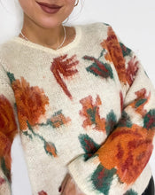Lade das Bild in den Galerie-Viewer, Pullover mit Blumenmuster, creme/orange/grün