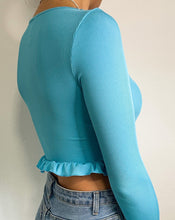 Lade das Bild in den Galerie-Viewer, Croptop mit Raffung, türkis