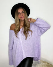 Lade das Bild in den Galerie-Viewer, Strickpullover oversize, flieder