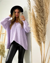 Lade das Bild in den Galerie-Viewer, Strickpullover oversize, flieder