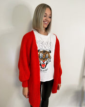 Lade das Bild in den Galerie-Viewer, T-Shirt mit Tigerprint, weiß