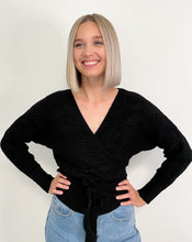 Lade das Bild in den Galerie-Viewer, Wickelpullover, schwarz
