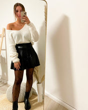 Lade das Bild in den Galerie-Viewer, Faltenrock in Lederoptik, schwarz