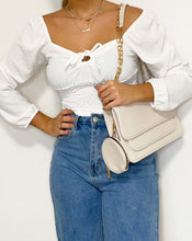 Lade das Bild in den Galerie-Viewer, Bluse mit elastischem Bündchen, weiß