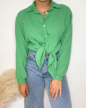 Lade das Bild in den Galerie-Viewer, Musselin-Blusenhemd, grün
