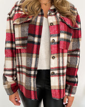 Lade das Bild in den Galerie-Viewer, Hemdjacke mit Karomuster, rot