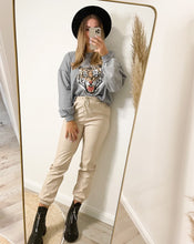 Lade das Bild in den Galerie-Viewer, Jogginghose in Lederoptik, beige