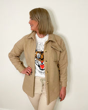 Lade das Bild in den Galerie-Viewer, Hemdjacke aus Teddystoff, beige