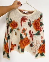 Lade das Bild in den Galerie-Viewer, Pullover mit Blumenmuster, creme/orange/grün
