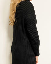 Lade das Bild in den Galerie-Viewer, Strickkleid mit Schlitzen, schwarz