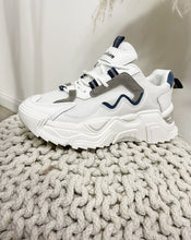 Lade das Bild in den Galerie-Viewer, Plateau Sneaker, weiß/grau/blau