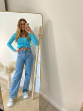 Lade das Bild in den Galerie-Viewer, Croptop mit Raffung, türkis